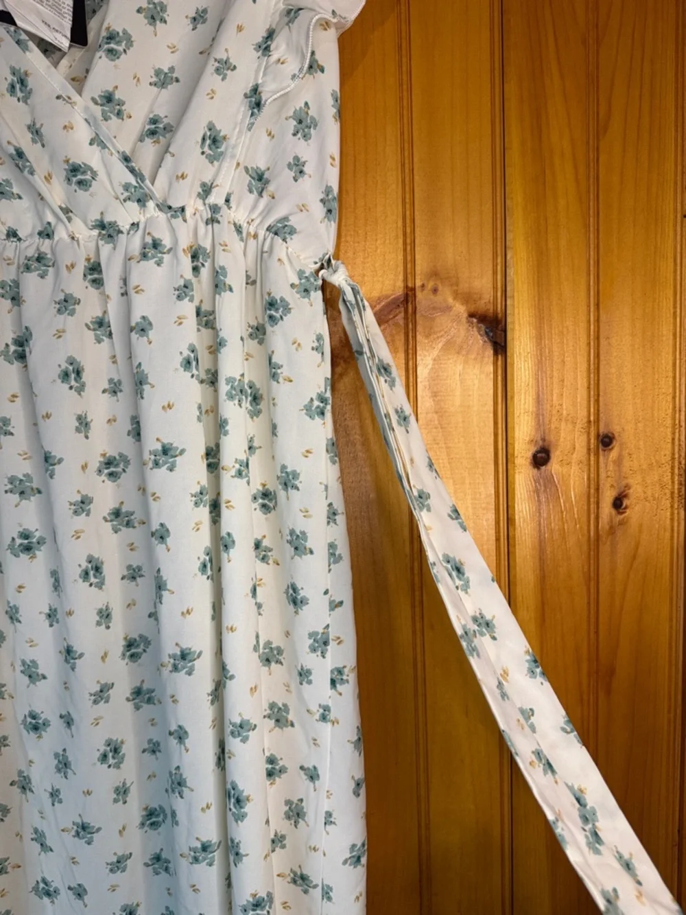 Kohl's Cream Dress with Teal Floral Print - Picture 7 of 10